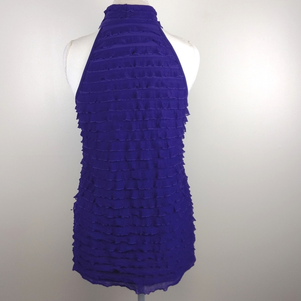 Purple Sleeveless Top Ruffle Layers Size Large - Picture 4 of 5